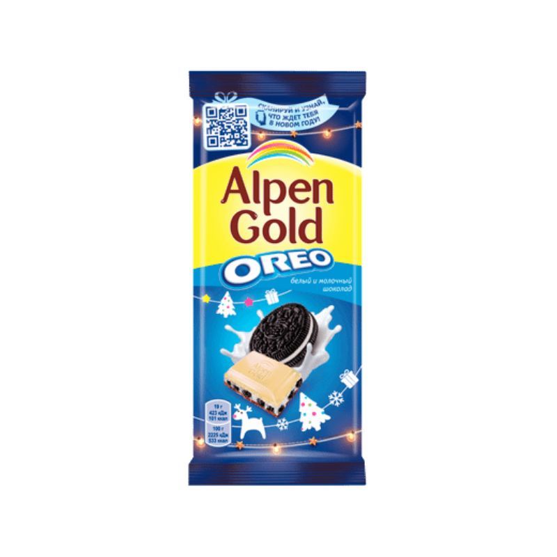 Milk chocolate bar Oreo Alpen Gold 90g