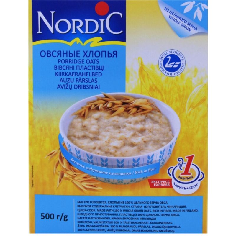 Хлопья овсяные Nordic 500г