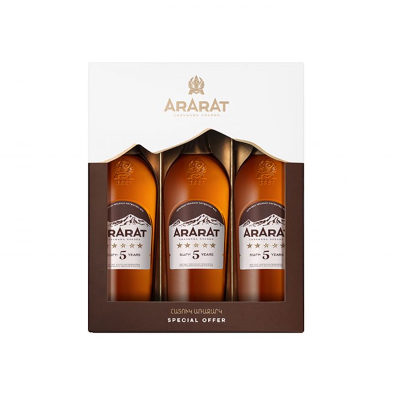 Cognac Ararat 5 years 0.5l 3pcs