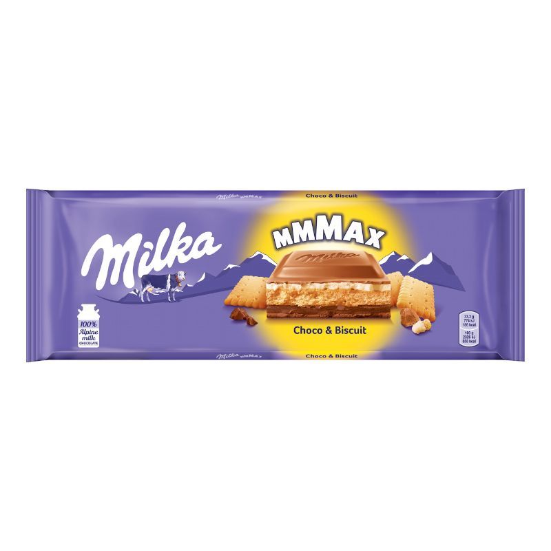 Chocolate bar with milk filling and Milka biscuits 300g