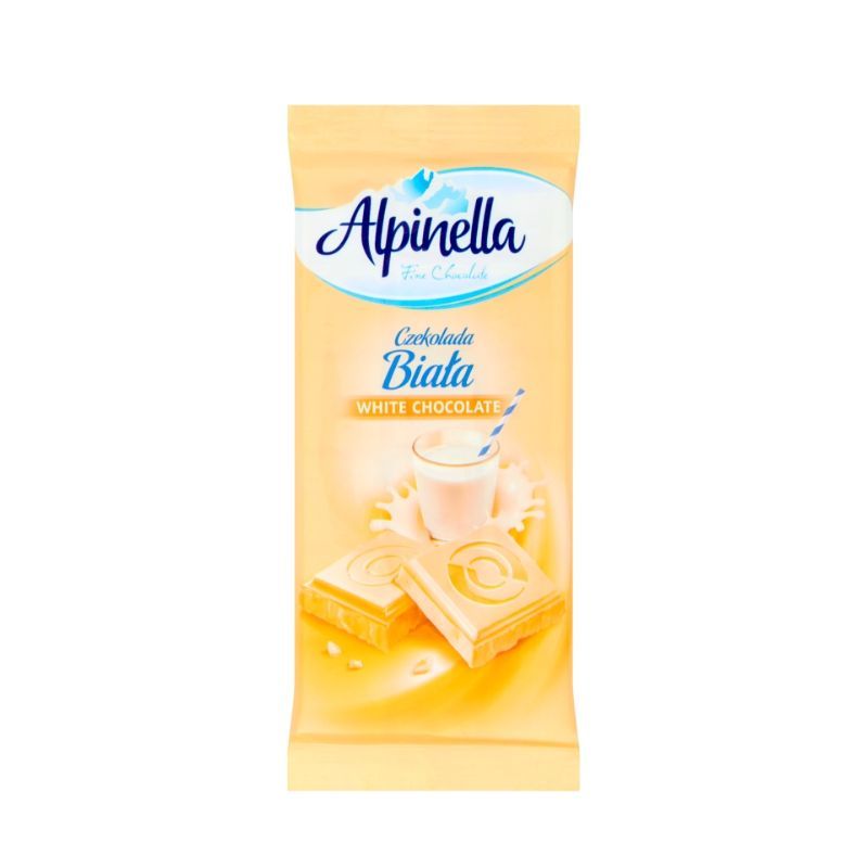 Шоколадная плитка белая Alpinella 100г