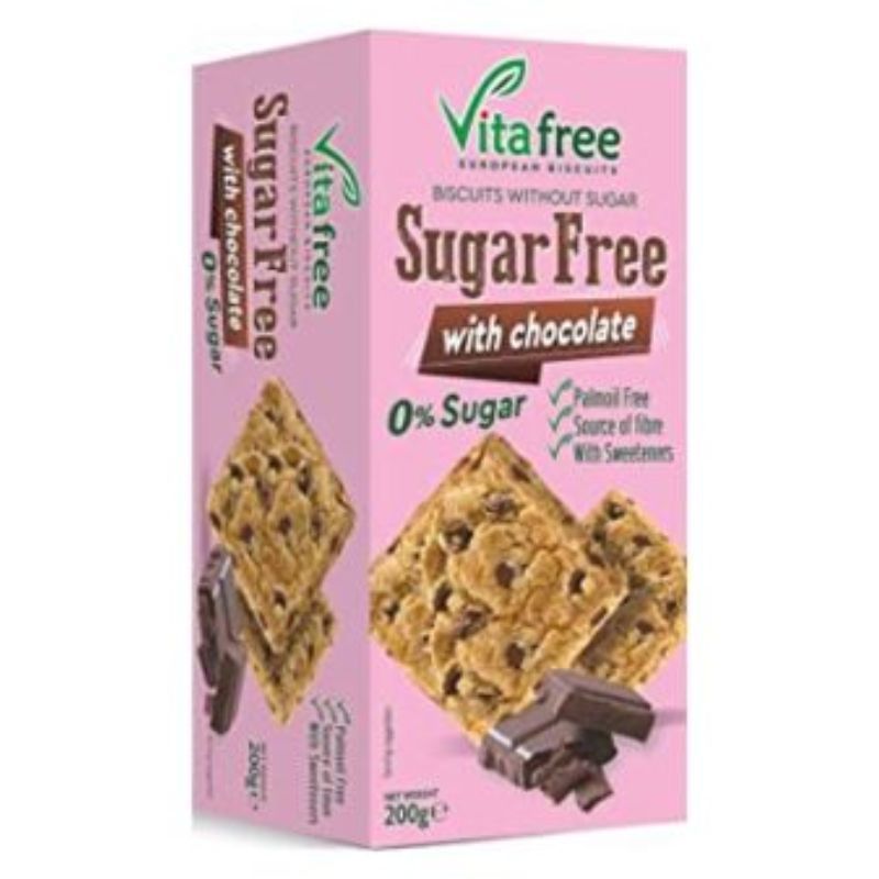 Печенье без сахара с арахисом и темным шоколадом Vita Free 200г