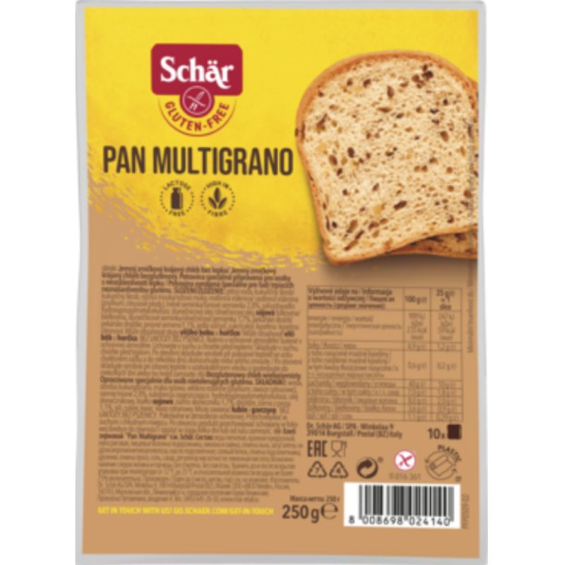 Gluten free bread Pan Multigrano Schar 250g