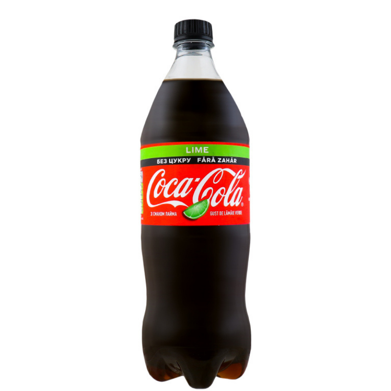 Carbonated drink Coca-Cola lime without sugar 1l
