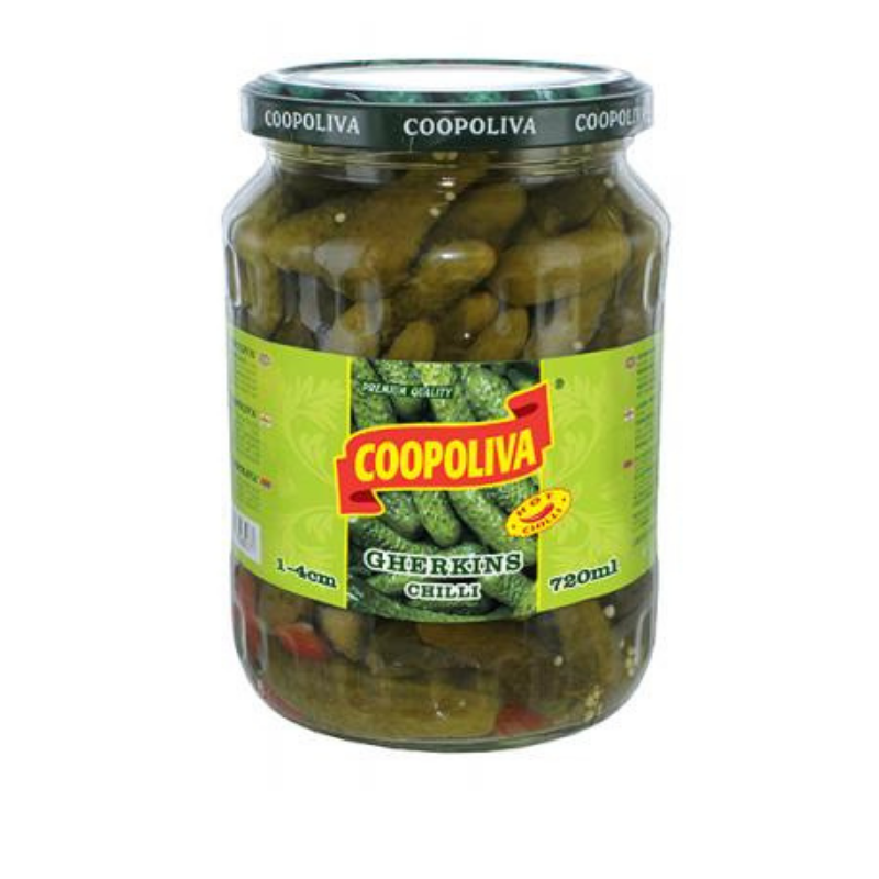Pickled chili cucumbers Coopoliva 1-4cm 720ml