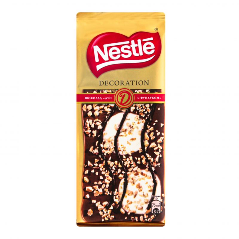 Шоколадная плитка с фундуком и кусочками торта Nestle Decoration 85г