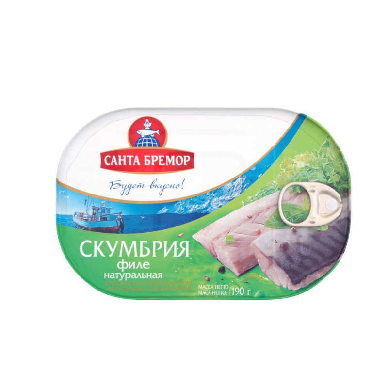 Mackerel natural Santa Bremor 190g