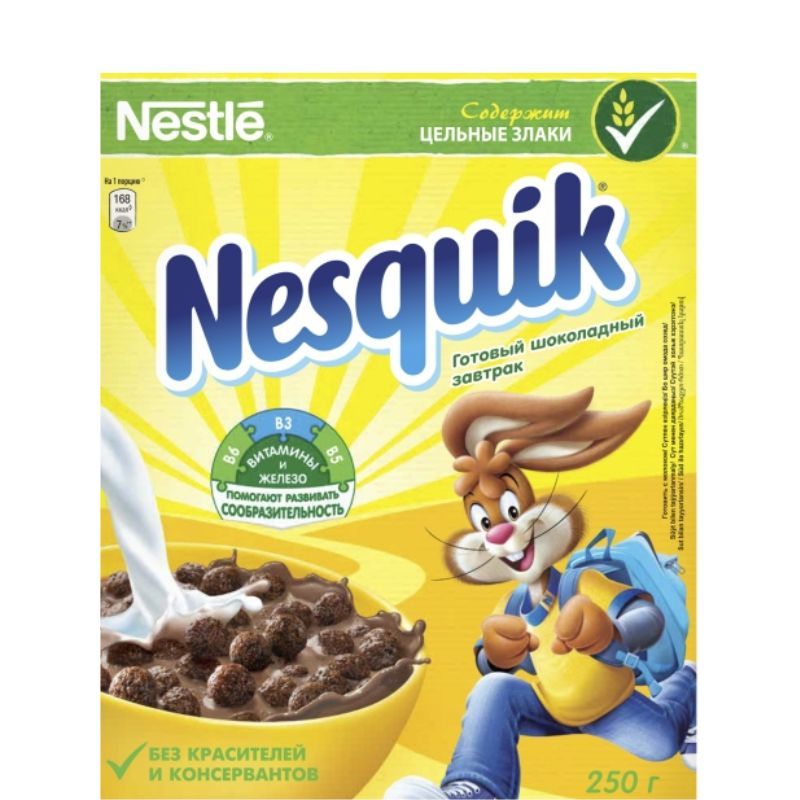 Батончик Nesquik с какао-нугой, 43 г, коробка (36 шт.)