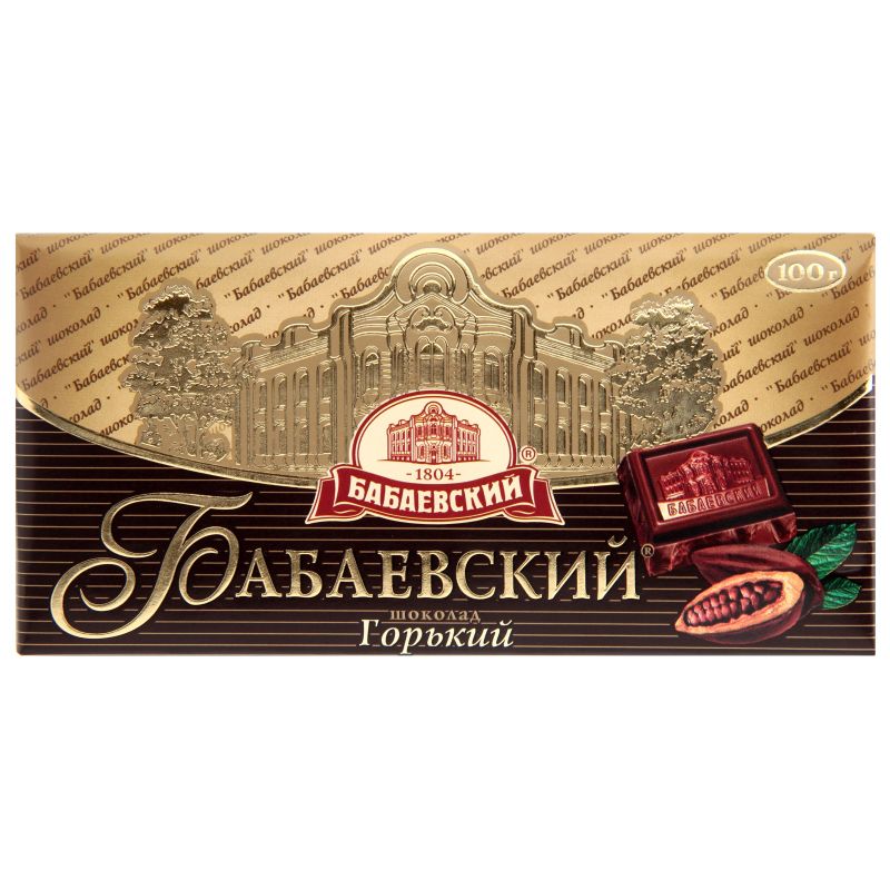 Шоколадная плитка "Бабаевский" горький 100г