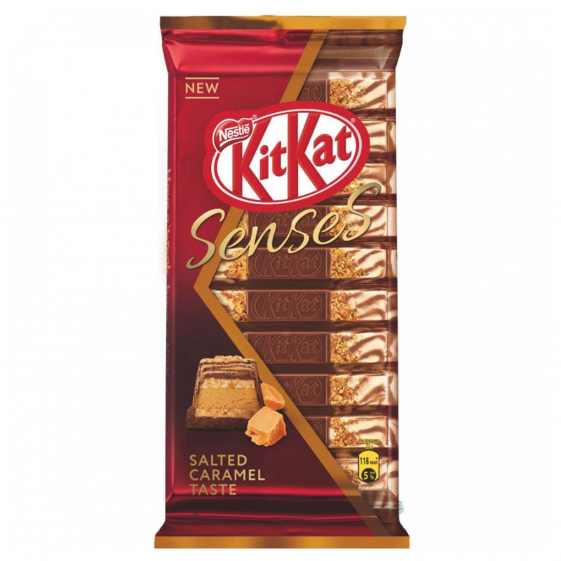 Шоколадный батончик с соленой карамелью KitKat Nestle Senses 110г