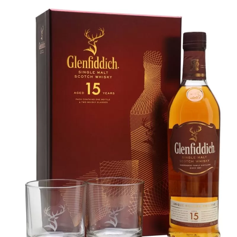 Whiskey Glenfiddich set 15 years old 0.7l