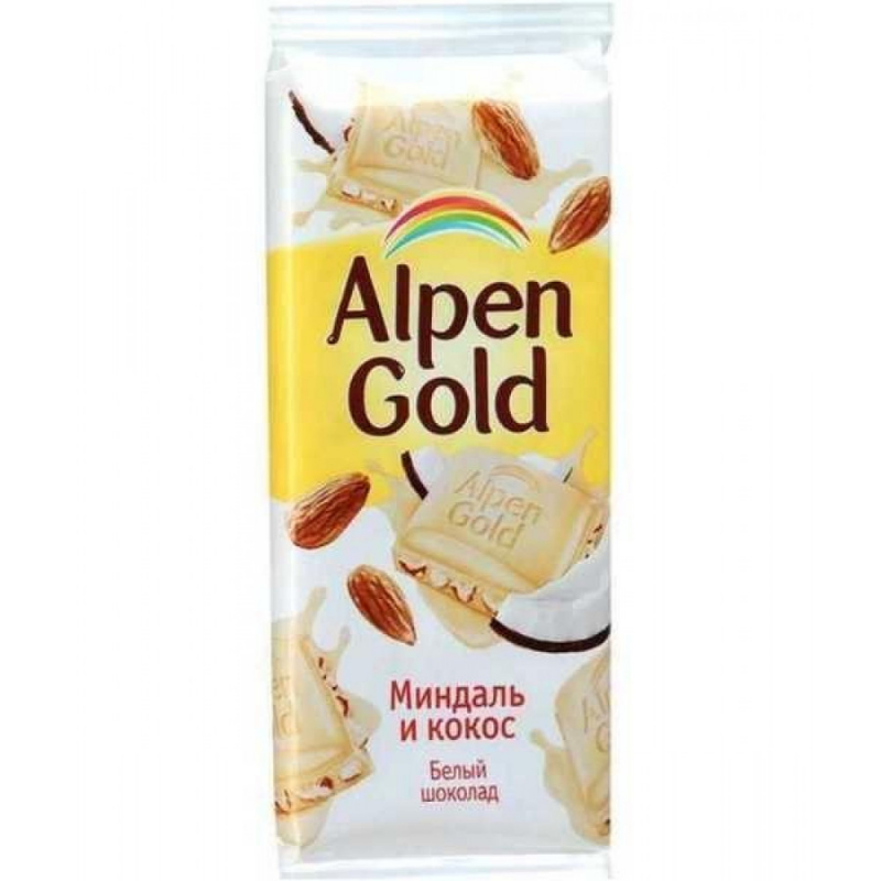 Шоколадная плитка миндально-кокосовая Alpen Gold 85г