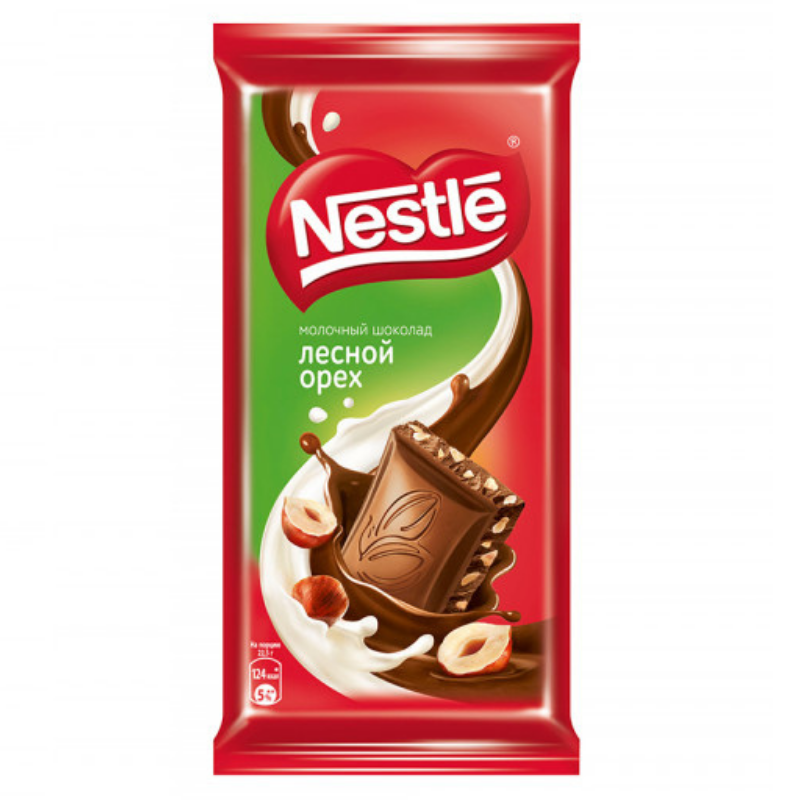 Шоколадная плитка с лесным орехом Nestle 82г