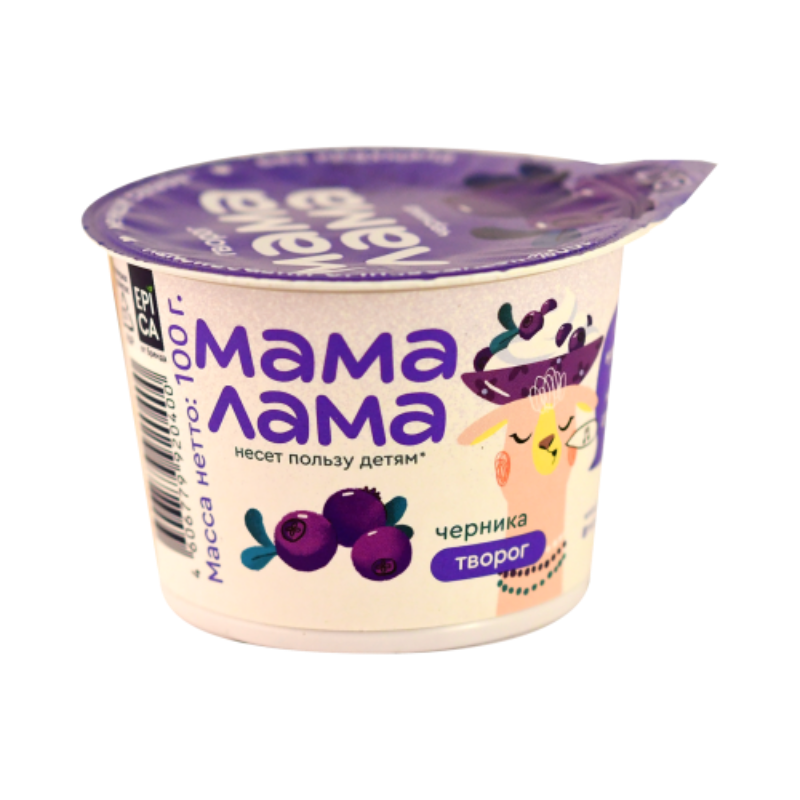 Cottage cheese Mama Lama Blueberry 100g