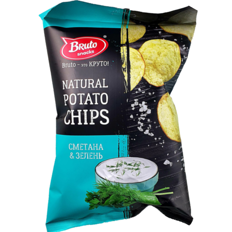 Potato chips Bruto Sour cream and greens 130g