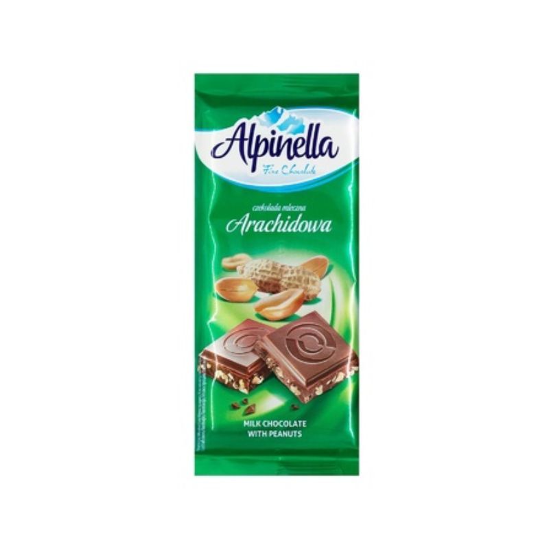 Молочная шоколадная плитка с арахисом Alpinella 100г