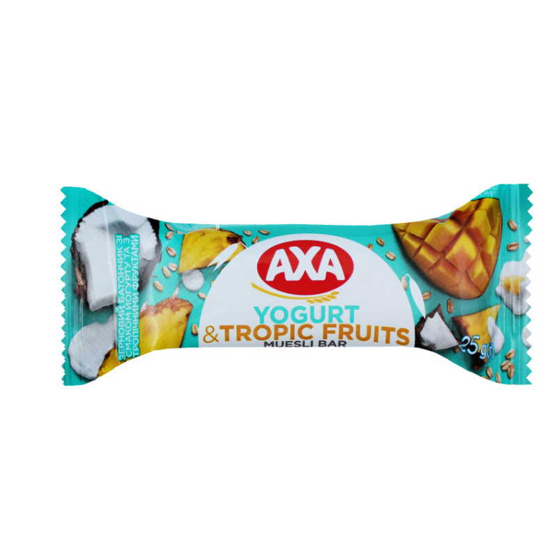 Батончик мюсли с йогуртом и тропическими фруктами AXA 25г