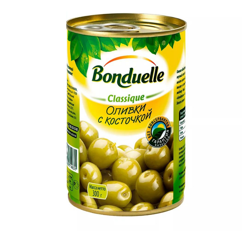 Pitted green olives Bonduelle 314g