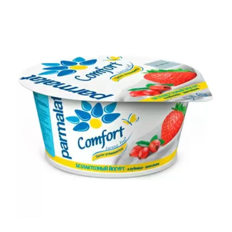 Lactose-free yogurt with strawberries and rose hips Parmalat 130g