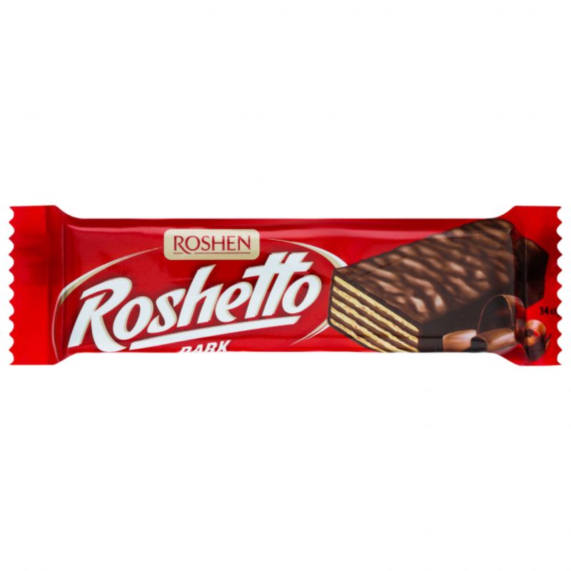 Вафельный батончик шоколадный Roshetto 34г