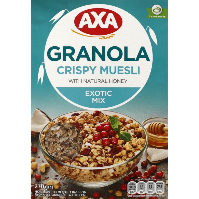 Muesli flax and cranberry AXA 375g