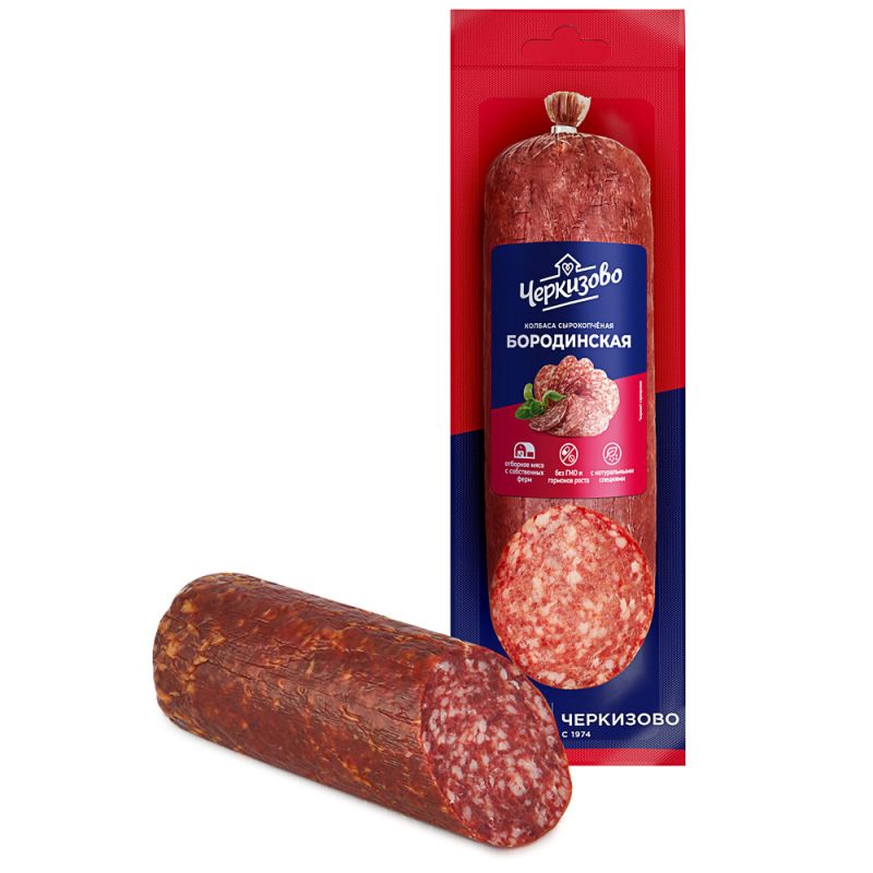 Raw-smoked sausage Borodinsky Cherkizvo 300g.