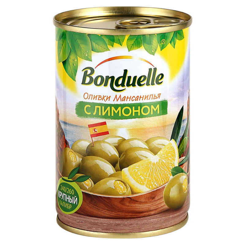 Оливки фаршированные лимоном Bonduelle 314г