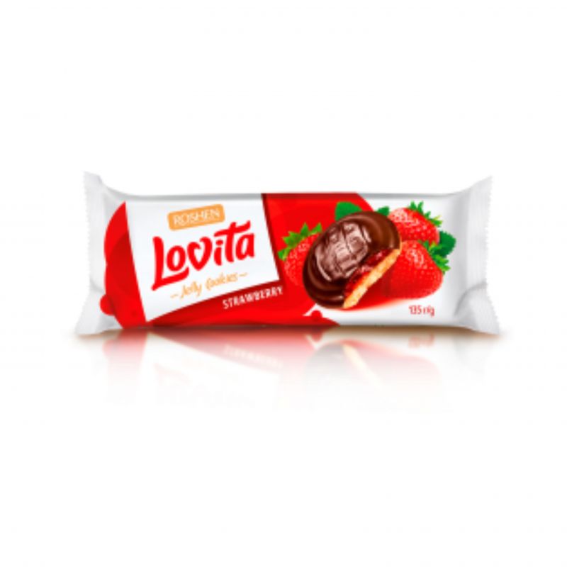 Печенье шоколадное малиновое Lovita Roshen 420г