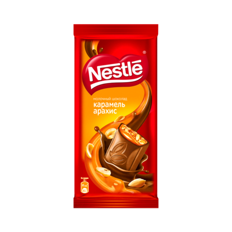 Шоколадная плитка Nestle с карамелью и арахисом 82г