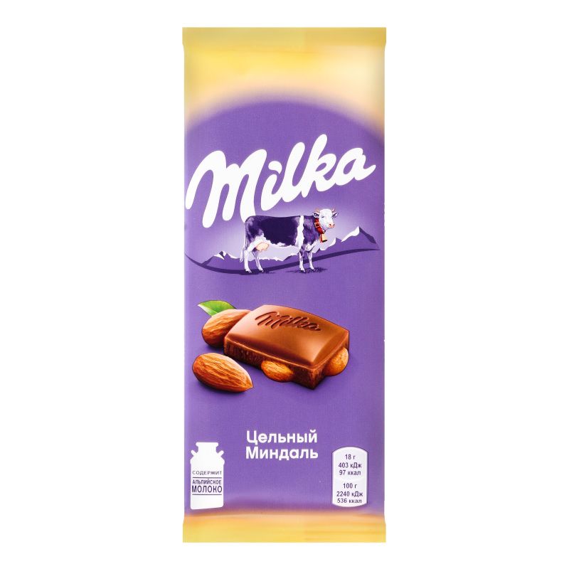 Шоколадная плитка Milka 80г-90г