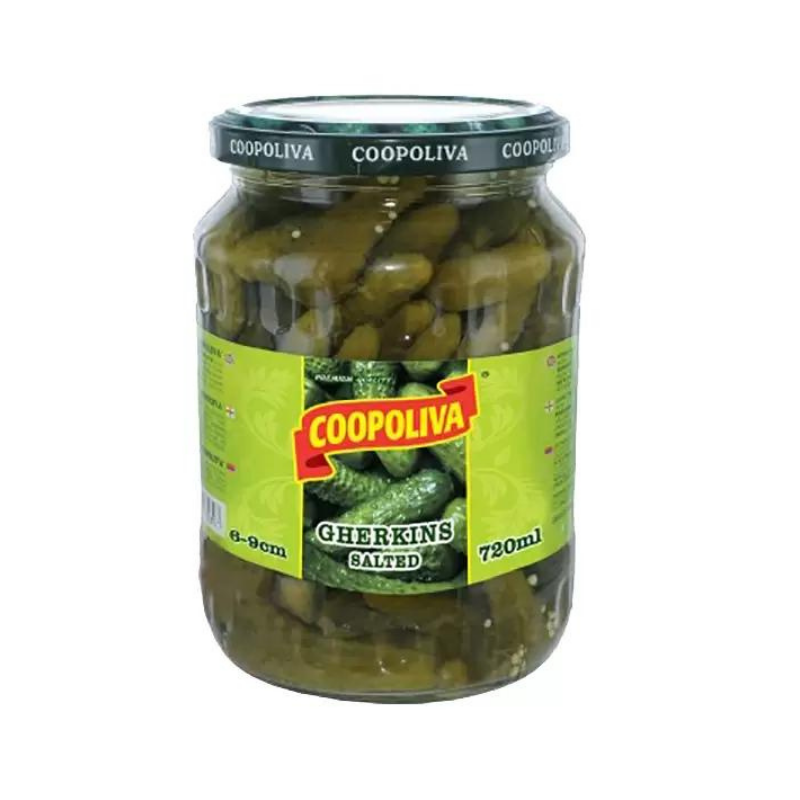 Pickled cucumbers Coopoliva 3-6cm 720ml