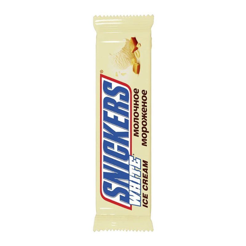Мороженое Snickers белый батончик 48г
