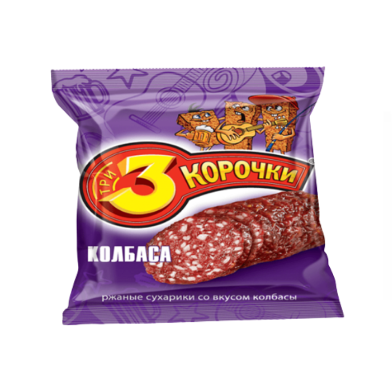 Сухарики 3 Корочки Колбаса 40г