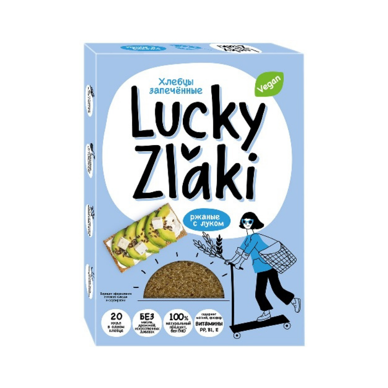Хлебцы ржаные с луком Lucky Злаки 72г
