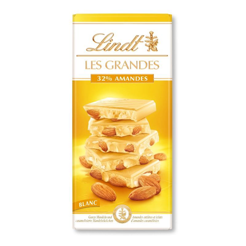 White chocolate bar with almonds 32% Lindt 150g