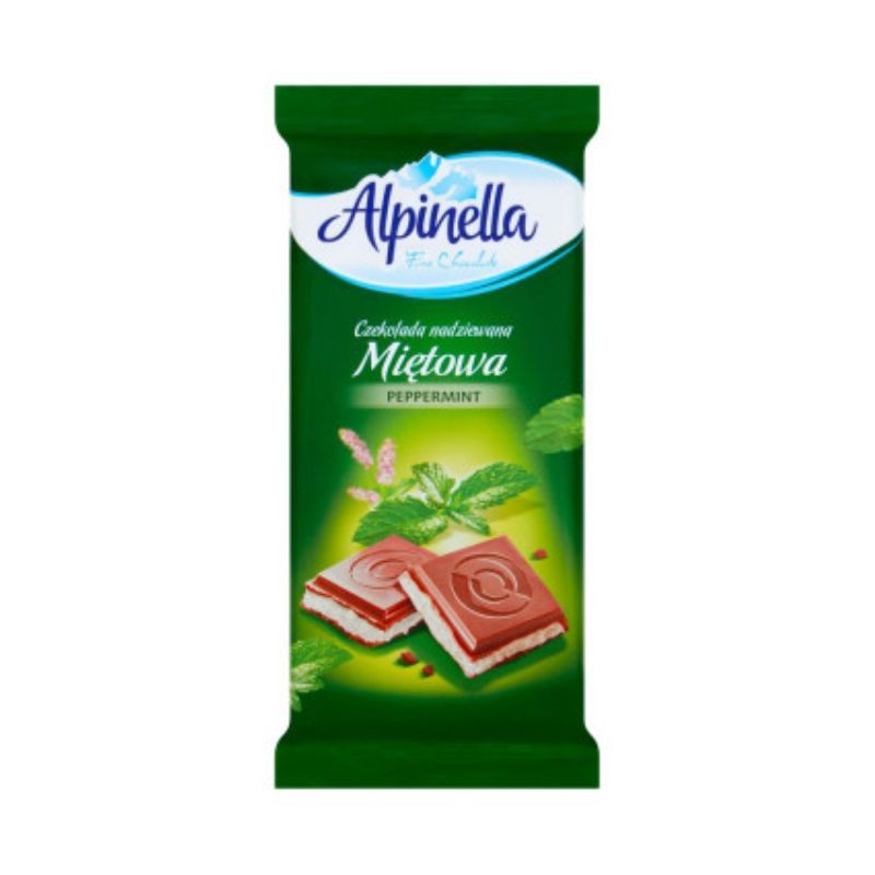 Milk chocolate bar with mint filling Alpinella 100g
