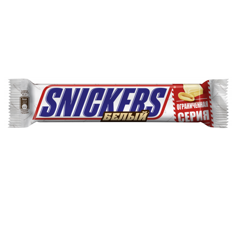 Шоколадный батончик Snickers Белый 81г
