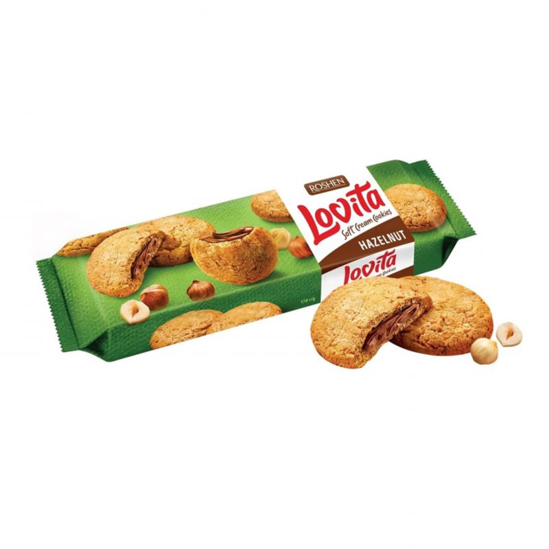 Печенье с ореховой начинкой Lovita Roshen 127г