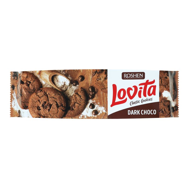 Cookies with cocoa and glaze pieces Lovita Roshen 150g