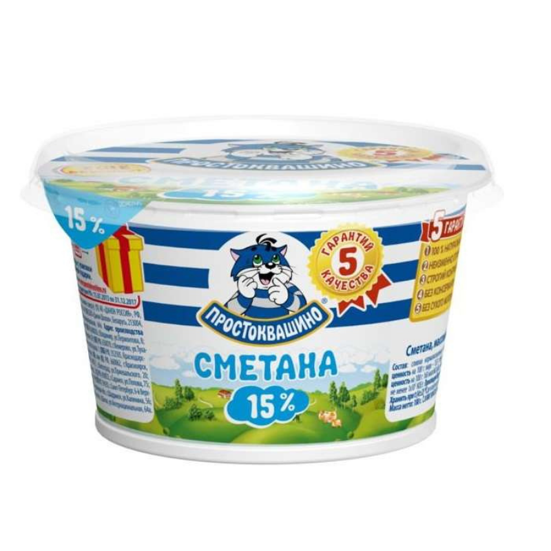 Sour cream Prostokvashino 15% 180g