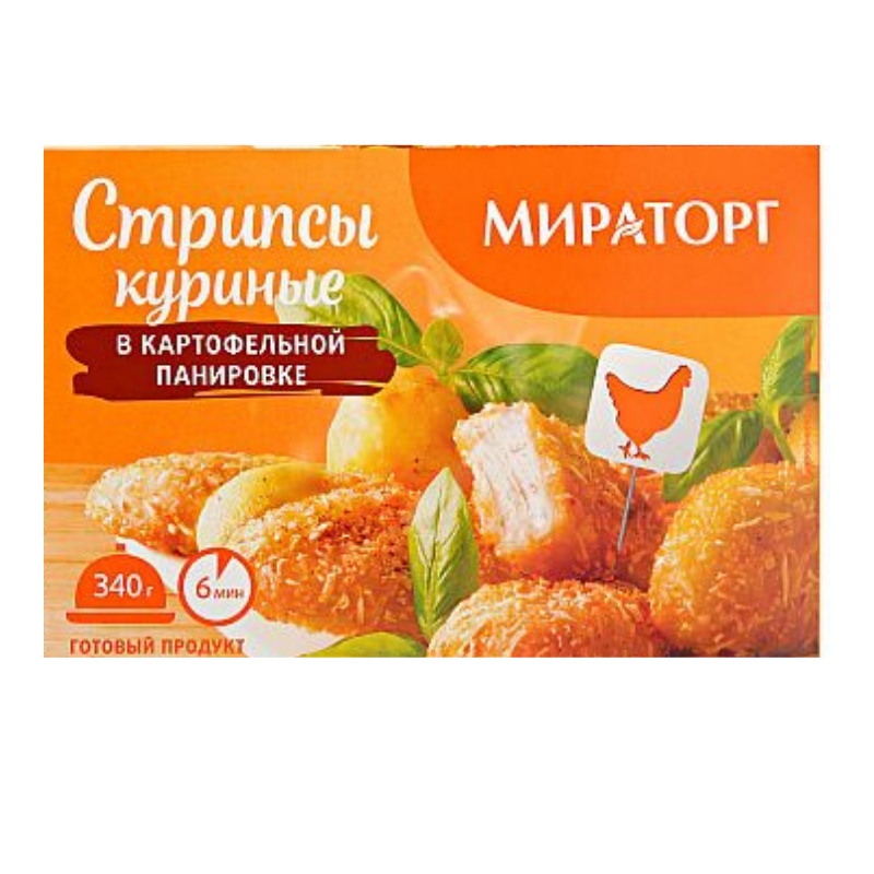 Стрипсы куриные в картофельной панировке Мираторг 340г