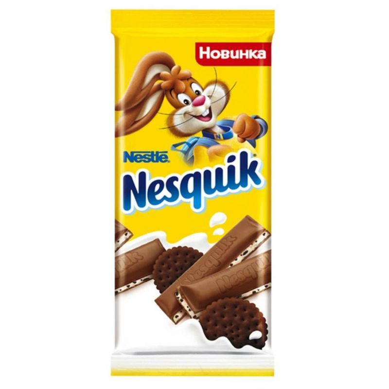 Шоколадная плитка с печеньем Nesquik 95г