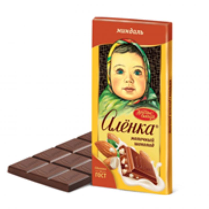 Шоколадная плитка Аленка с миндалем 90г