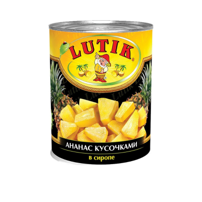 Ананас в банке фото Ананас резаные Lutik 580мл
