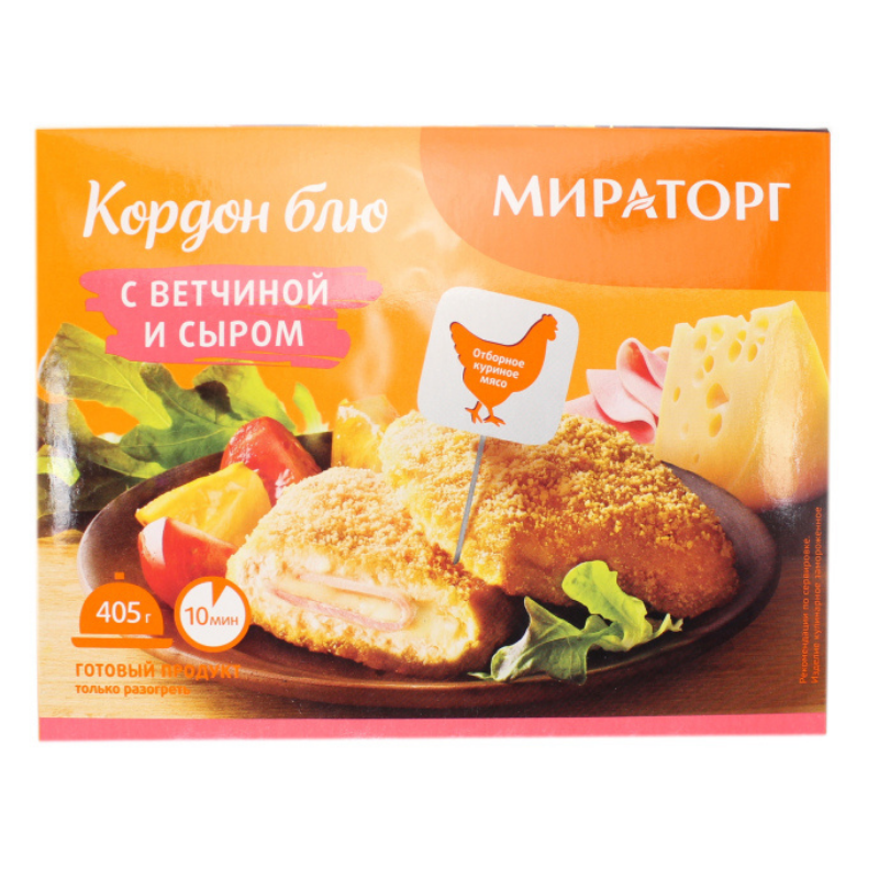 Кордон блю с ветчиной и сыром Мираторг 405г