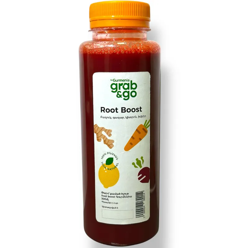 Թարմ քամած հյութ Root boost Գուրմենիա 300մլ