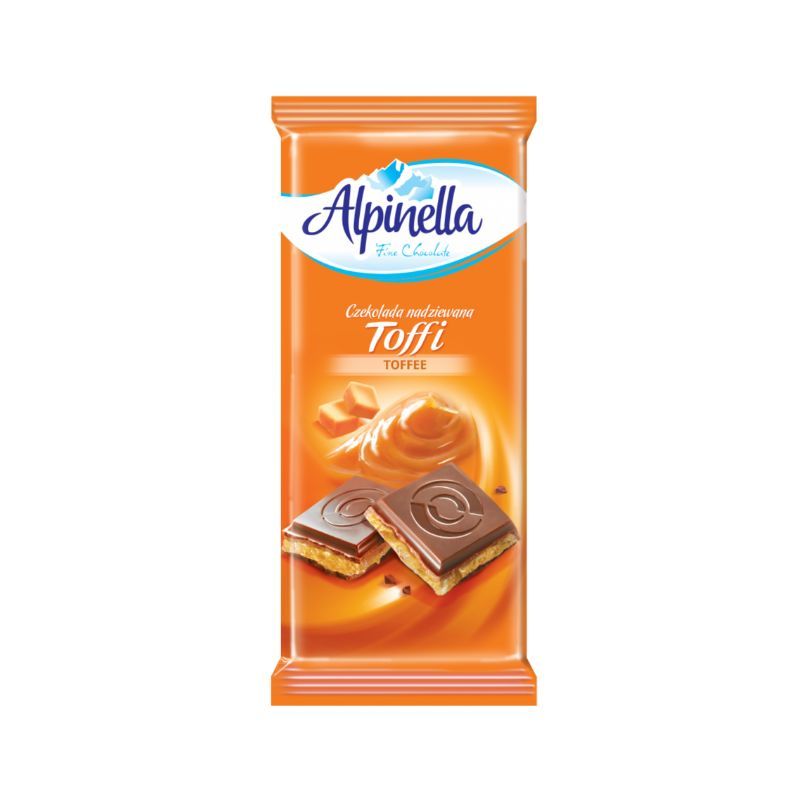 Молочная шоколадная плитка с ирисной начинкой Alpinella 100г